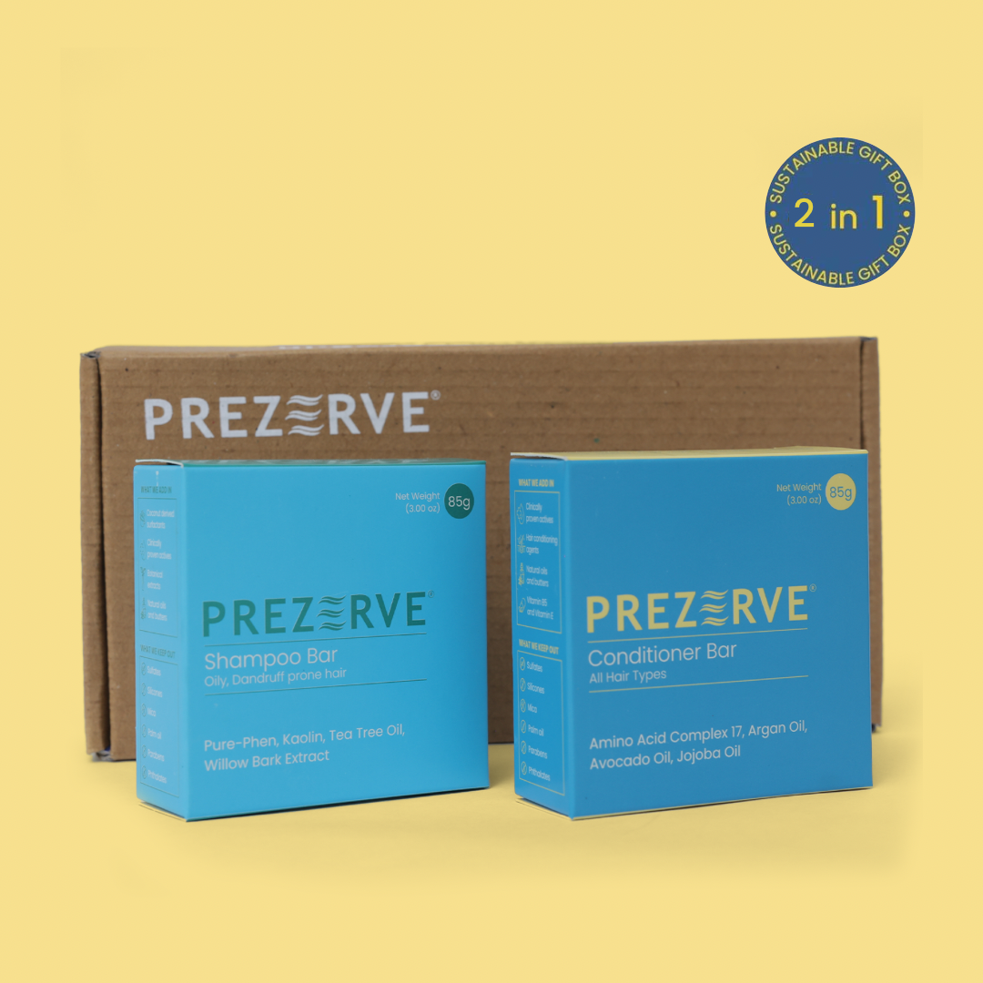 Prezerve Dandruff Solution | Natural Shampoo & Conditioner Bars Combo