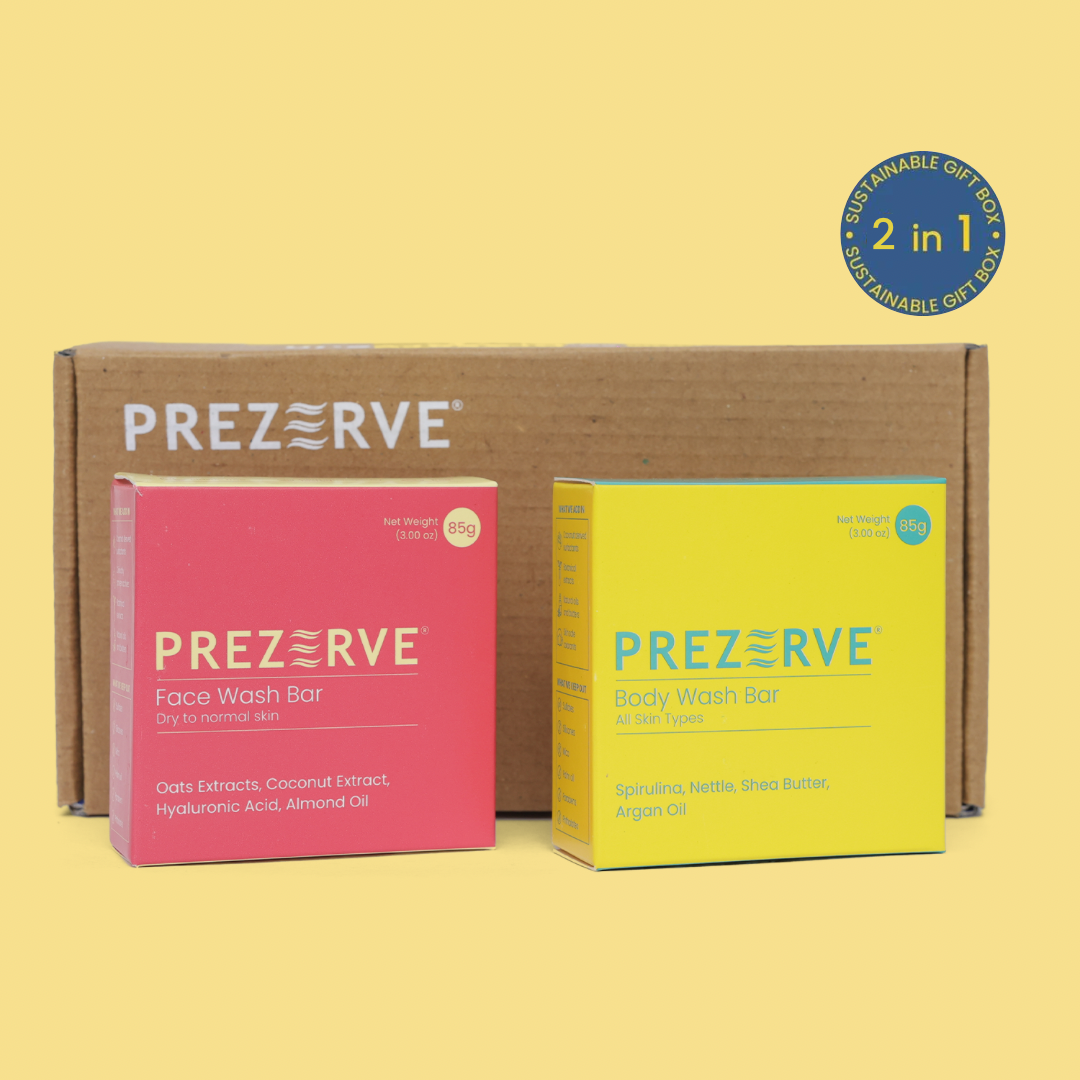 Prezerve Dry Skin Face & Plant Extract Body Wash Combo | Eco-Friendly