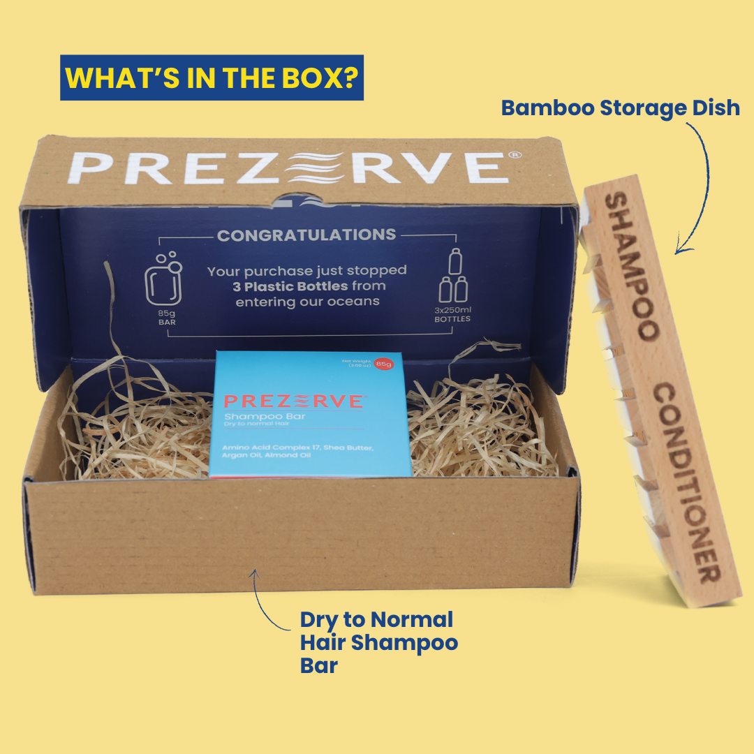 Prezerve Shampoo Bar & Bamboo Soap Dish Combo | Vegan Haircare