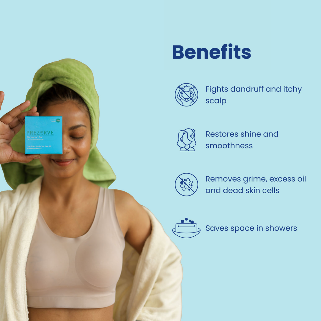 Prezerve Combo Pack: Clarifying Shampoo Bars for Oily, Dandruff-Prone Hair (Set of 2)