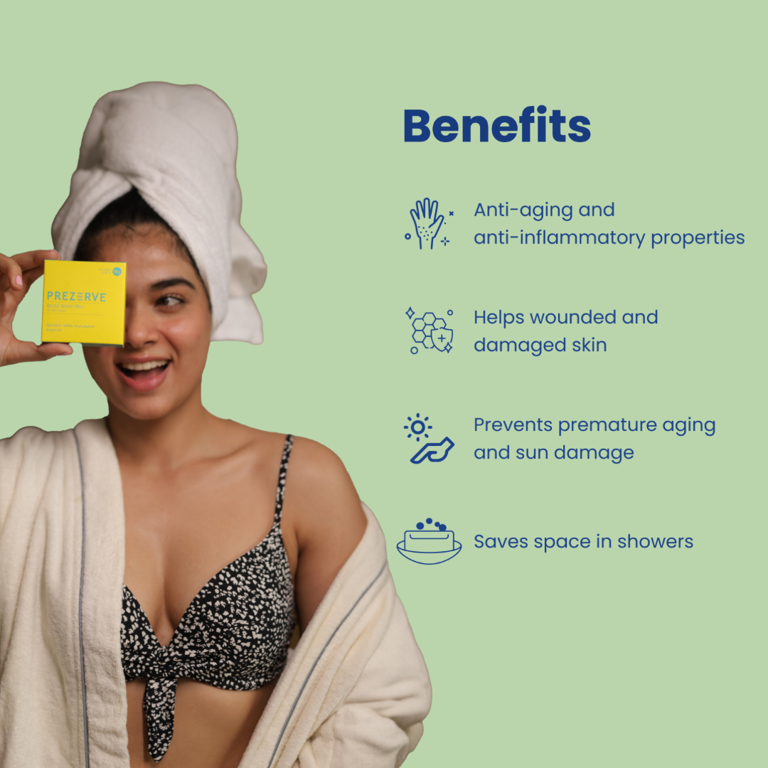 Prezerve Combo Pack: Body Wash Bar with Plant Extracts for All Skin Types (Set of 2)