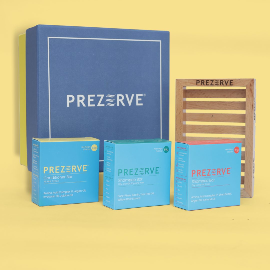 Prezerve 4-in-1 Hair Care Combo with Bamboo Dish