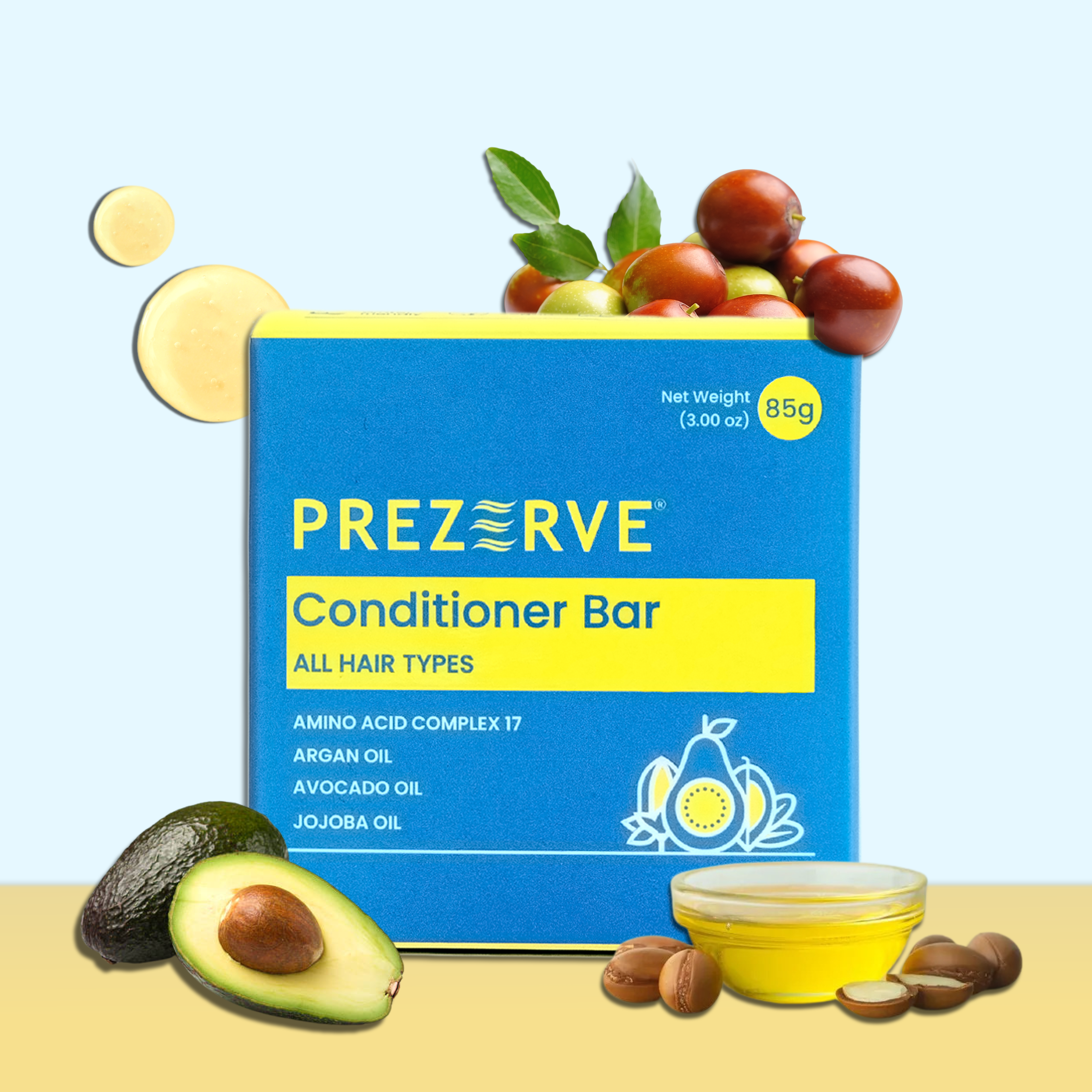 Prezerve Bestselling Conditioner Bar with Hair Proteins and Argan Oil