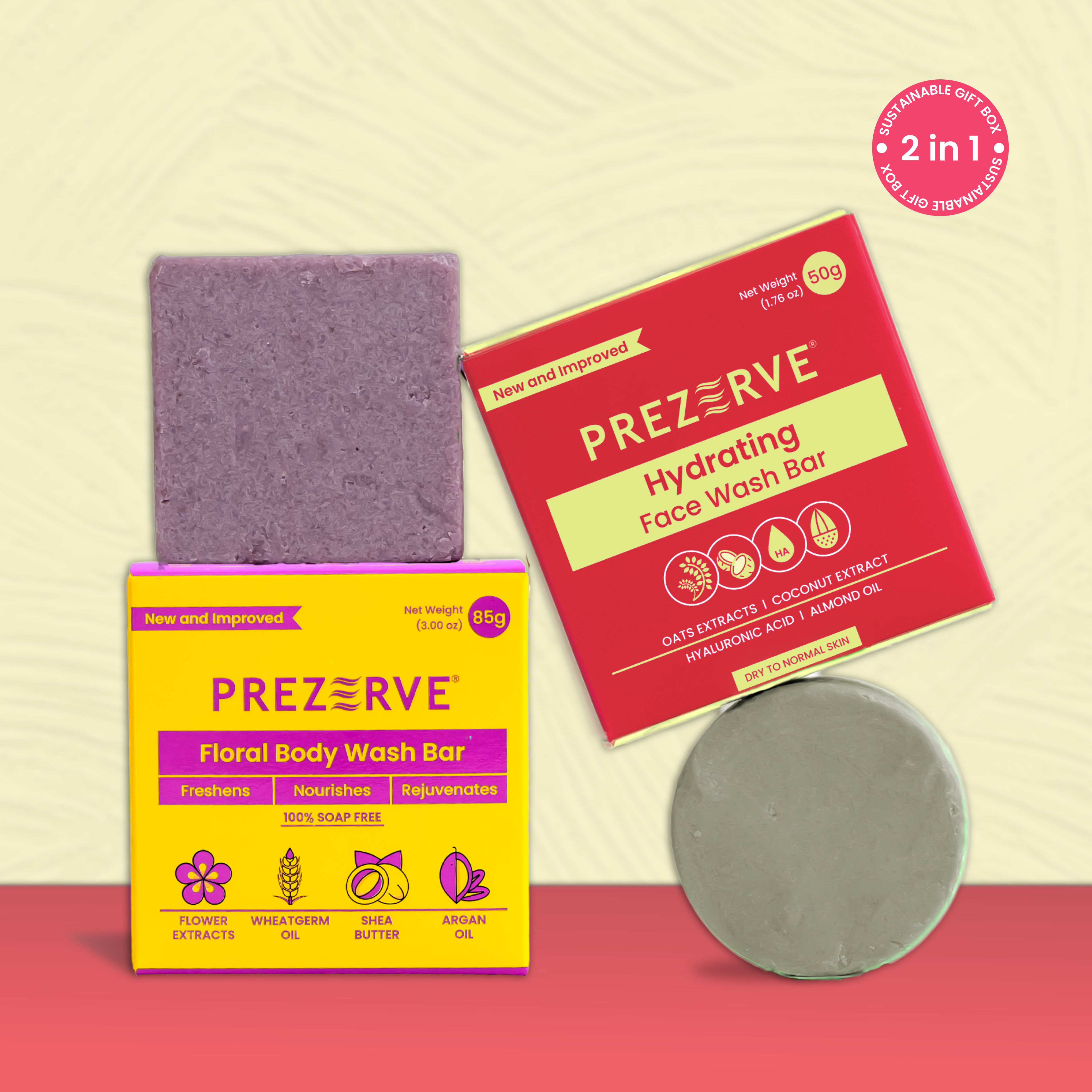 Prezerve Hydrating Face Wash and Flower Extracts Body Wash (Pack of 2)