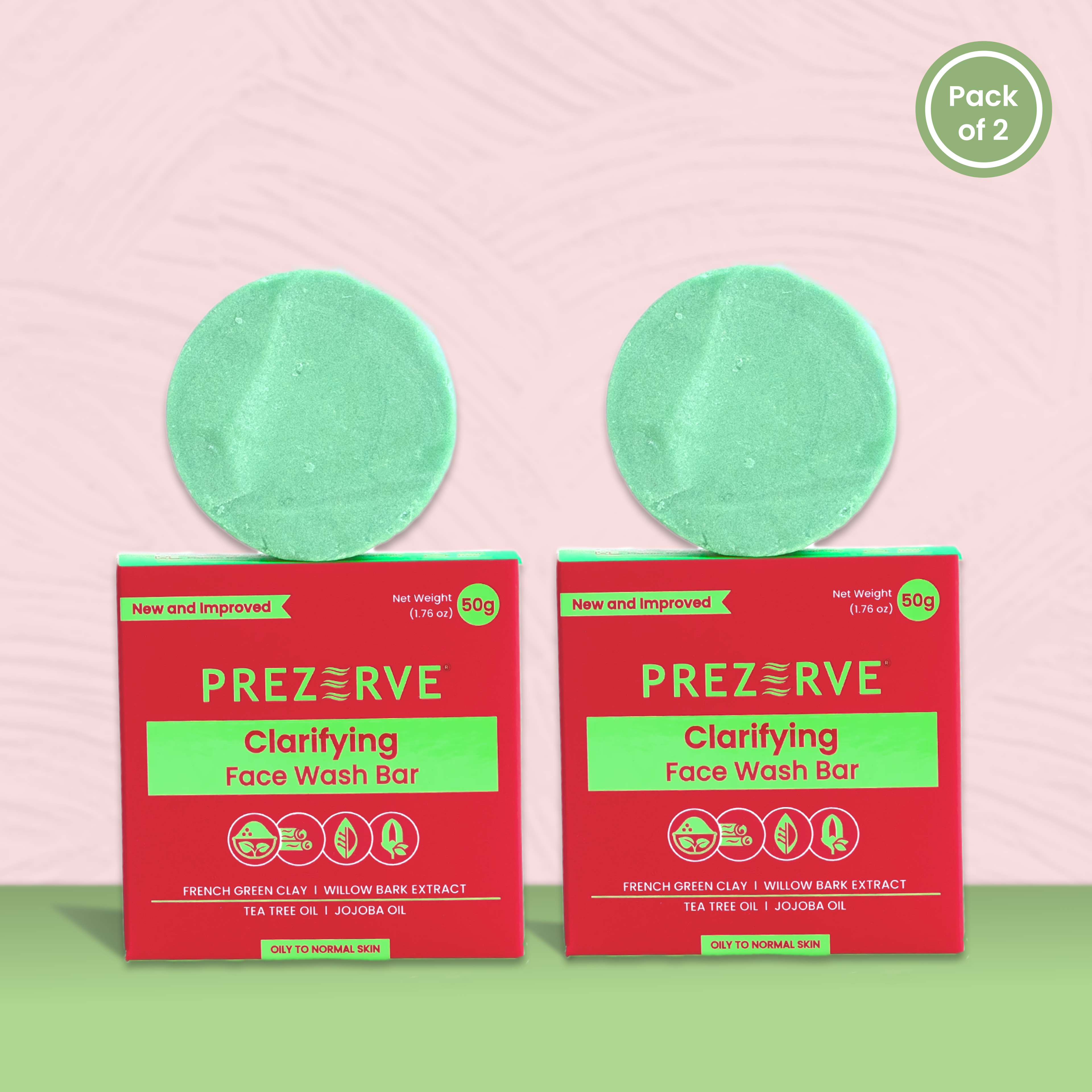 Prezerve Clarifying Face Wash Bar for Oily to Normal Skin  (Pack of 2)