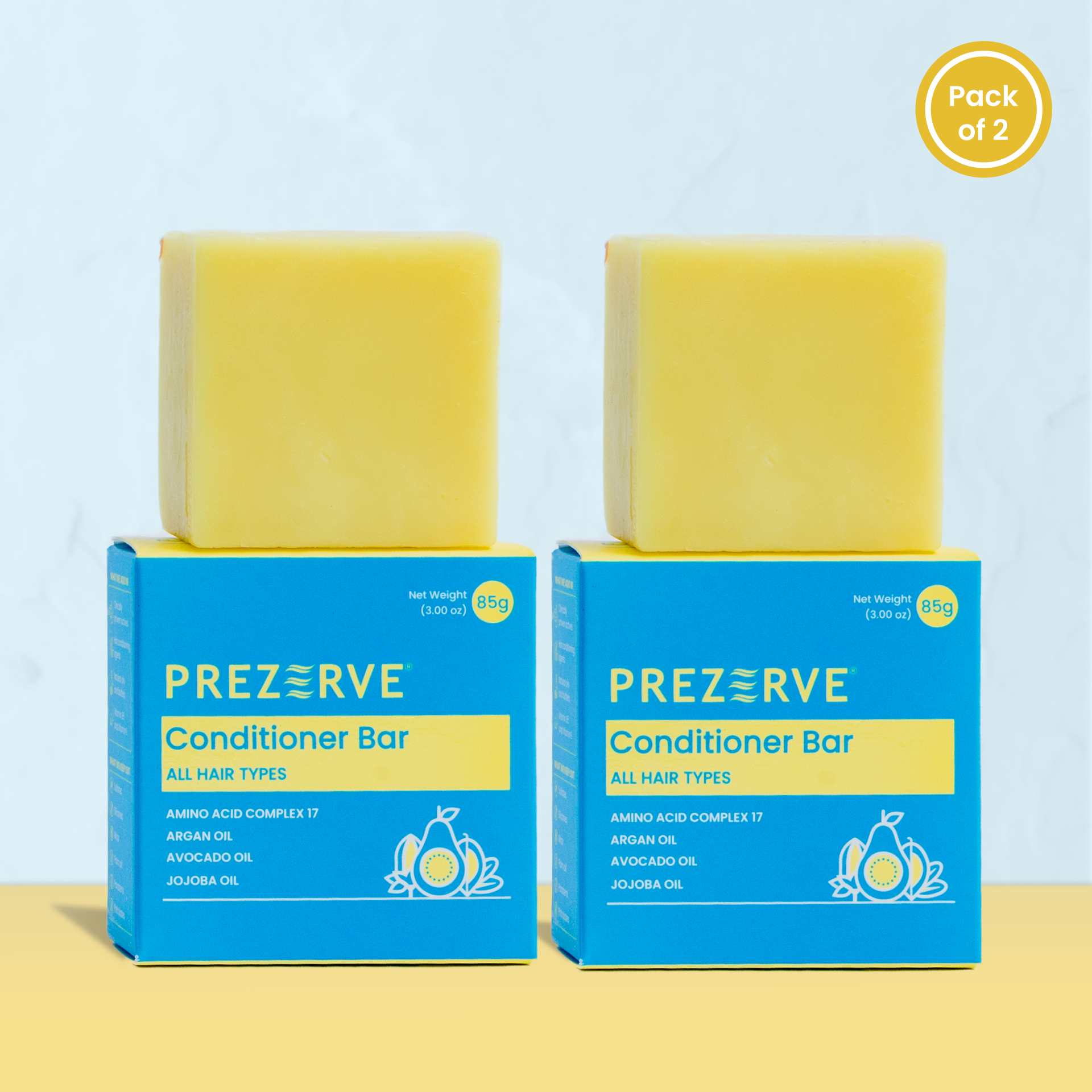 Prezerve Conditioner Bar for All Hair Types (Pack of 2)