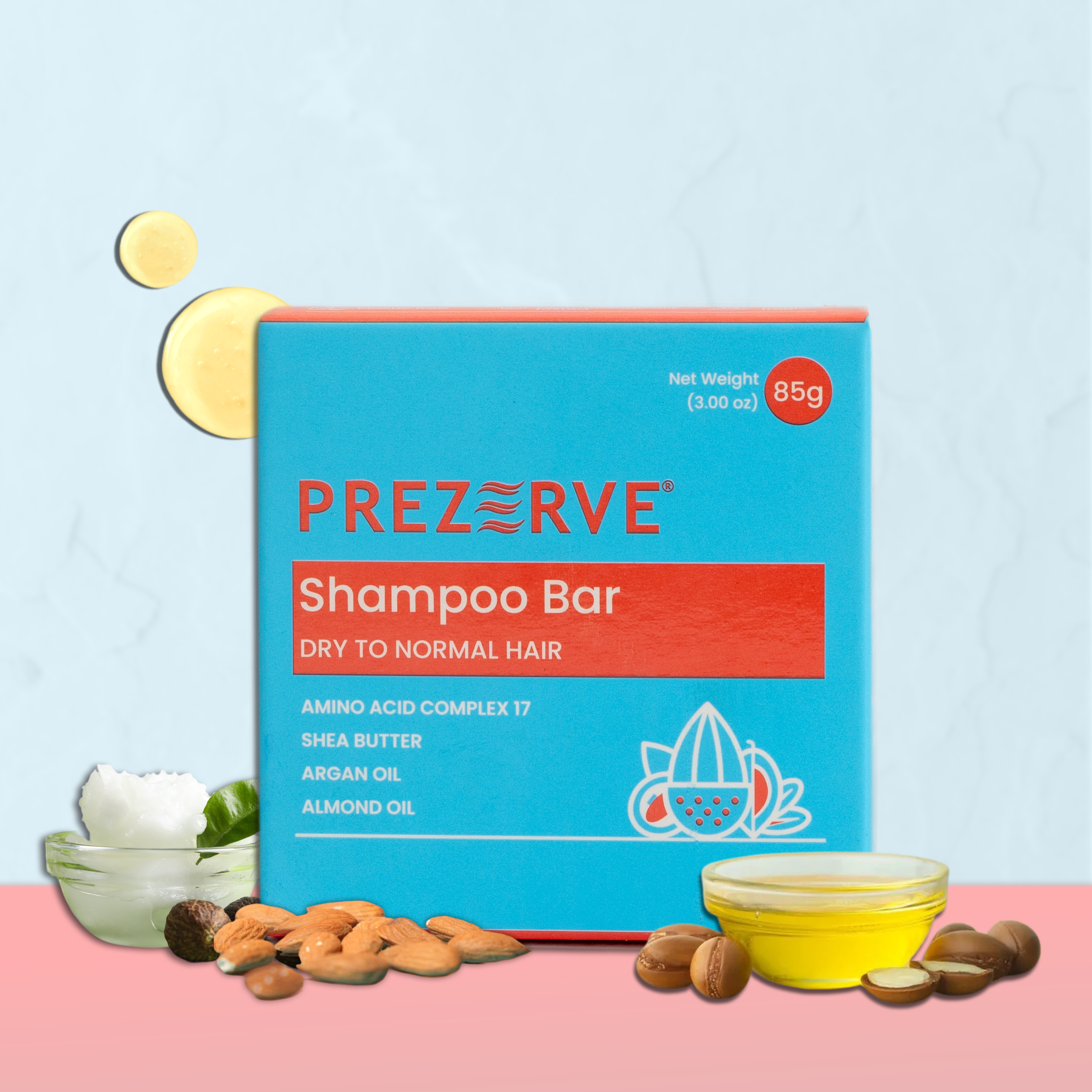 Prezerve Nourishing Shampoo Bar for Dry Hair - Revives and Strengthens