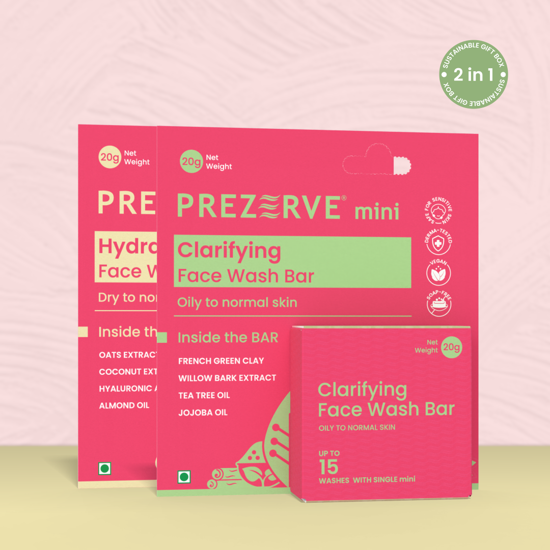 Prezerve Mini Facecare- 2 Product Discovery Pack for Dry and Oily Skin