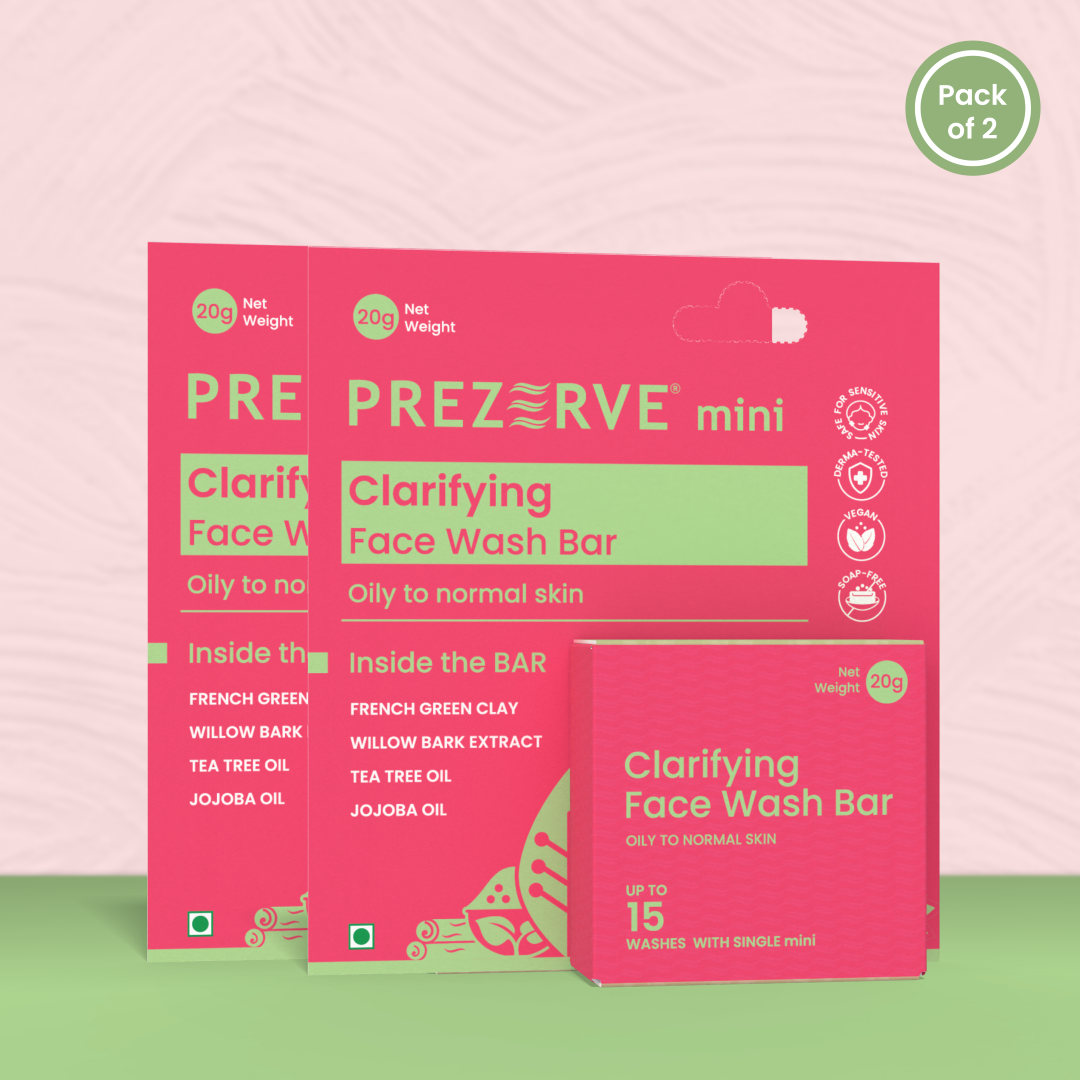 Prezerve Top Rated Mini Clarifying Facewash Bar I Oily Skin, Pack of 2