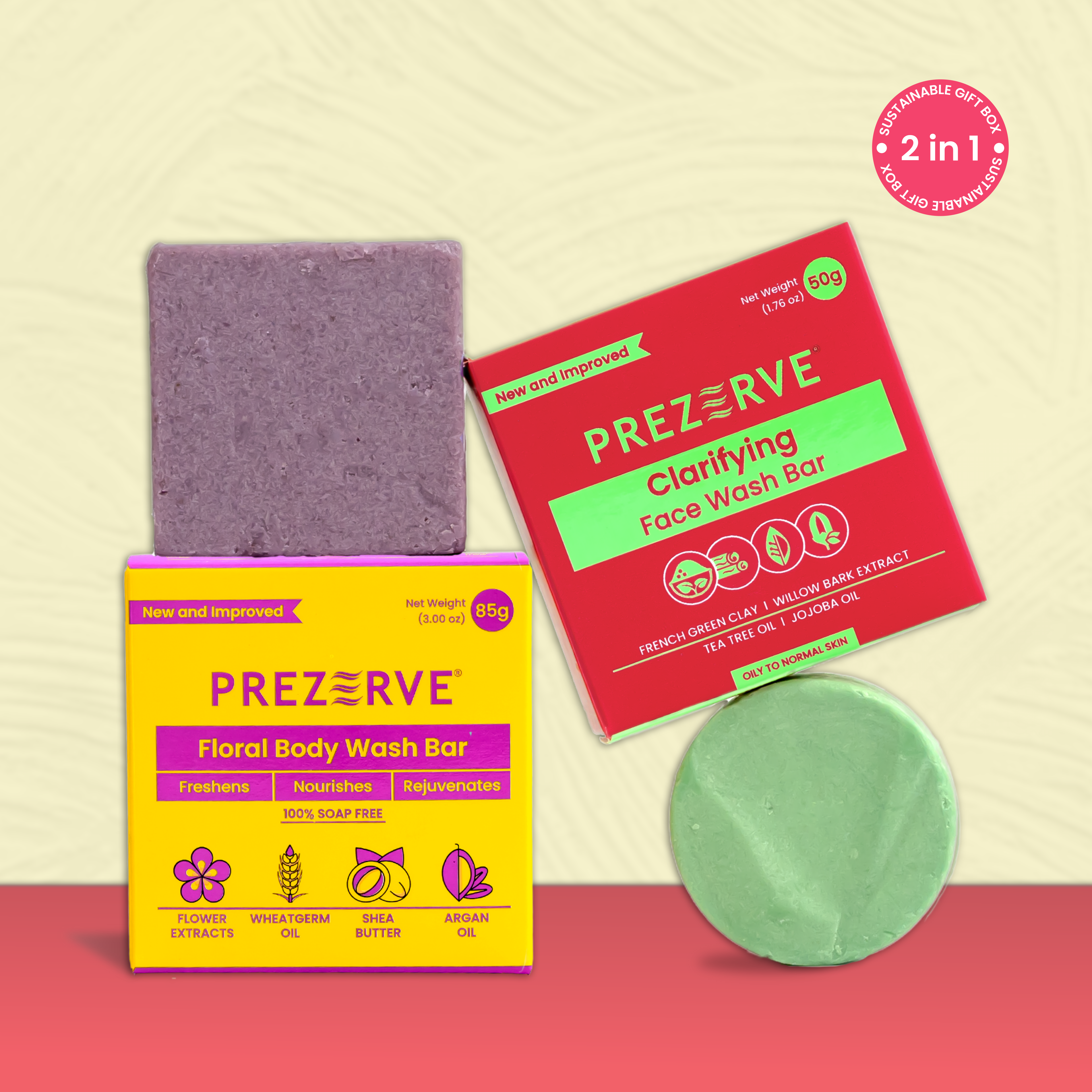 Prezerve Clarifying Face Wash & Flower Extracts Body Wash  (Pack of 2)