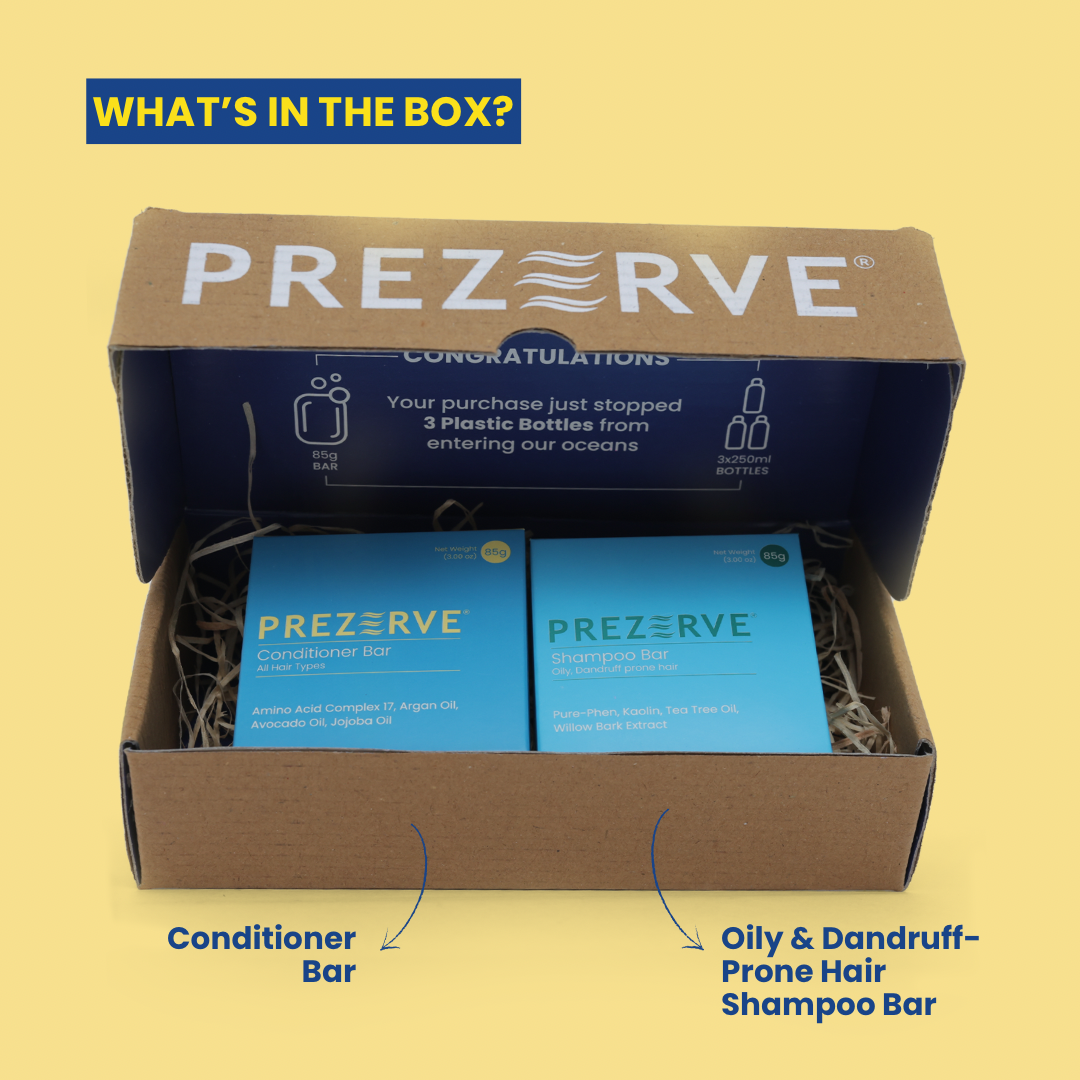 Prezerve Dandruff Solution | Natural Shampoo & Conditioner Bars Combo