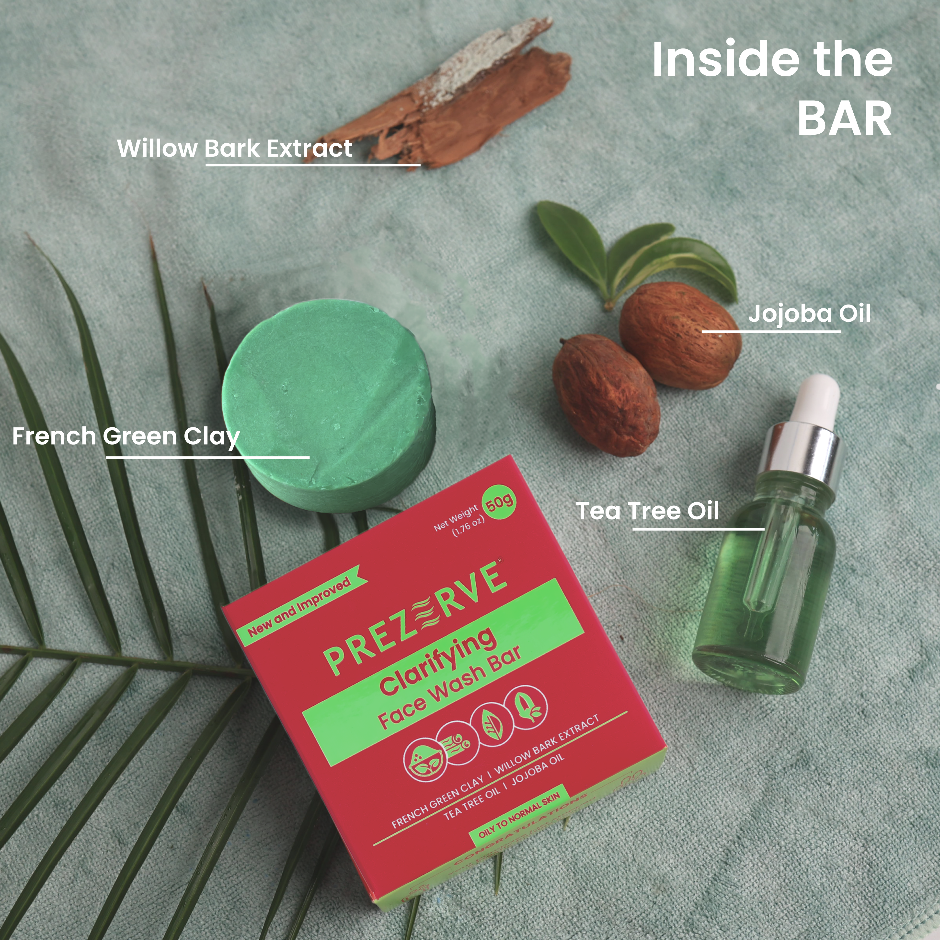 Prezerve Clarifying Face Wash Bar for Oily Skin-Gentle and pH Balanced