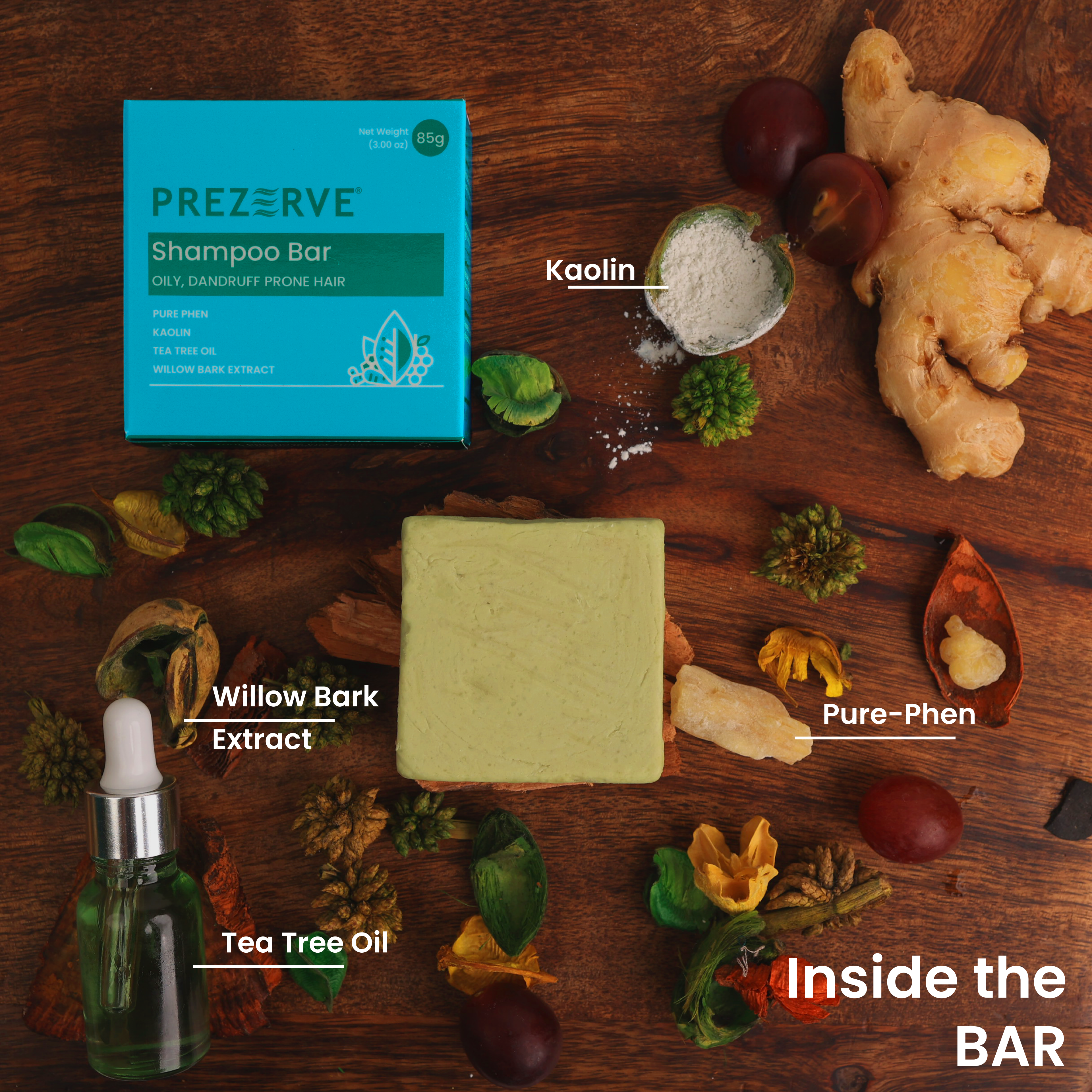 Prezerve Natural Clarifying Shampoo for Oily Hair &  Bamboo Soap Dish