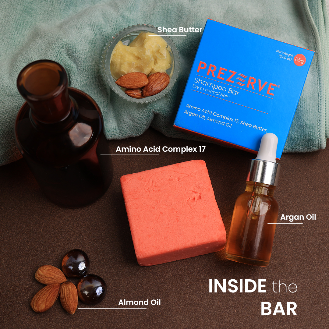 Prezerve Hydration Combo - Shampoo & Conditioner Bars for Dry to Normal Hair