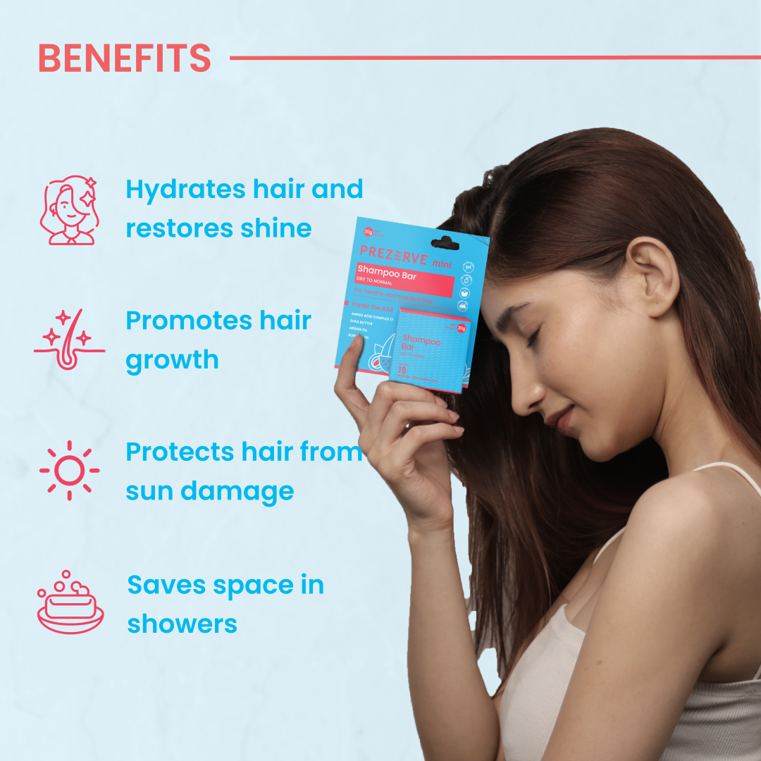 Prezerve Mini Hydration Combo- Shampoo & Conditioner Bars for Dry Hair