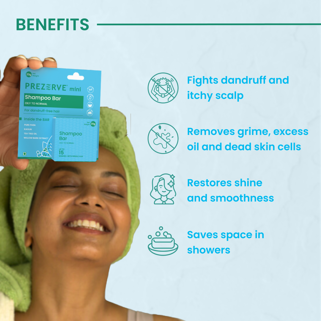Prezerve Clarifying Mini Shampoo Bar Oily, Dandruff-Prone Hair(Pack 2)