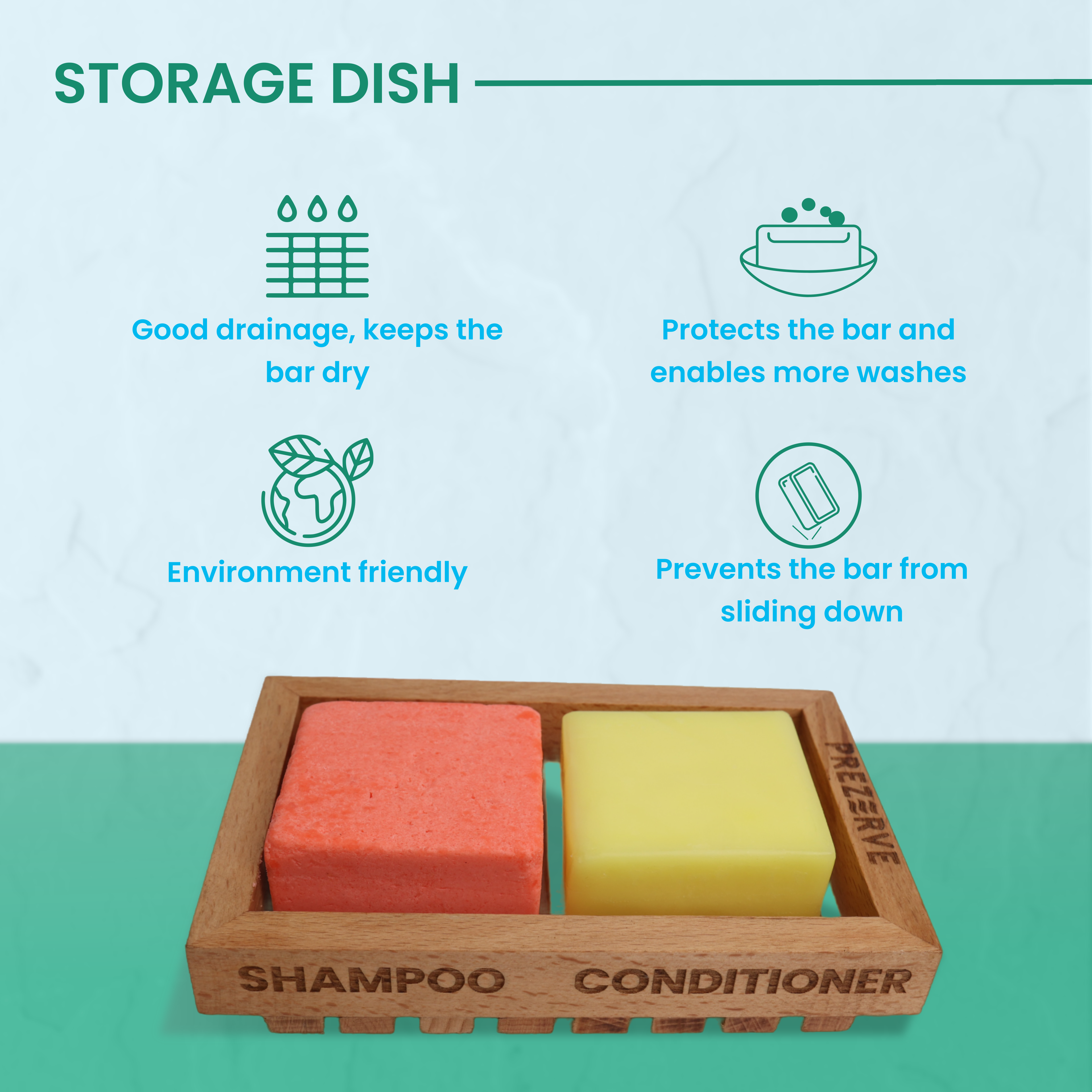 Prezerve Natural Clarifying Shampoo for Oily Hair &  Bamboo Soap Dish