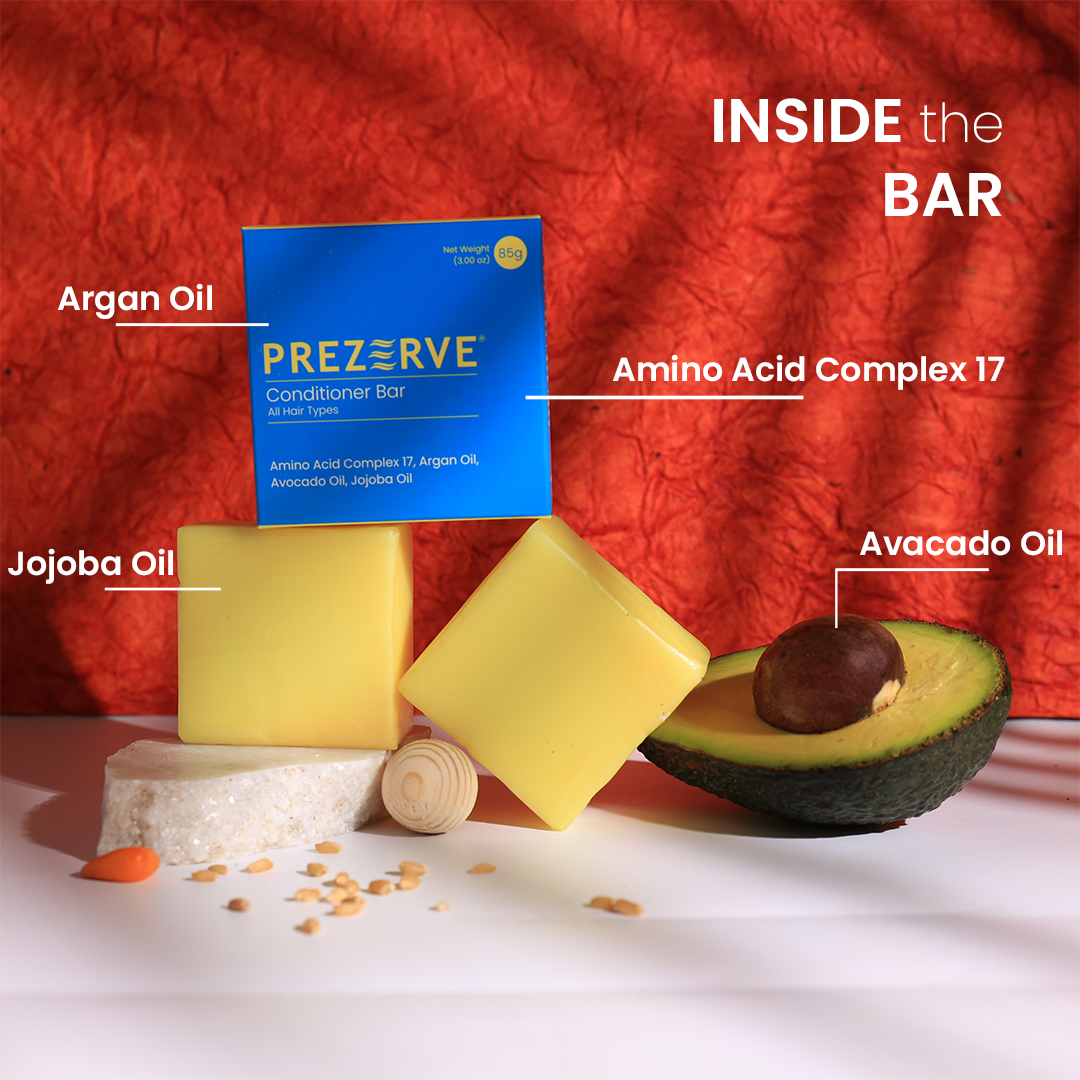 Prezerve Hydration Combo - Shampoo & Conditioner Bars for Dry to Normal Hair