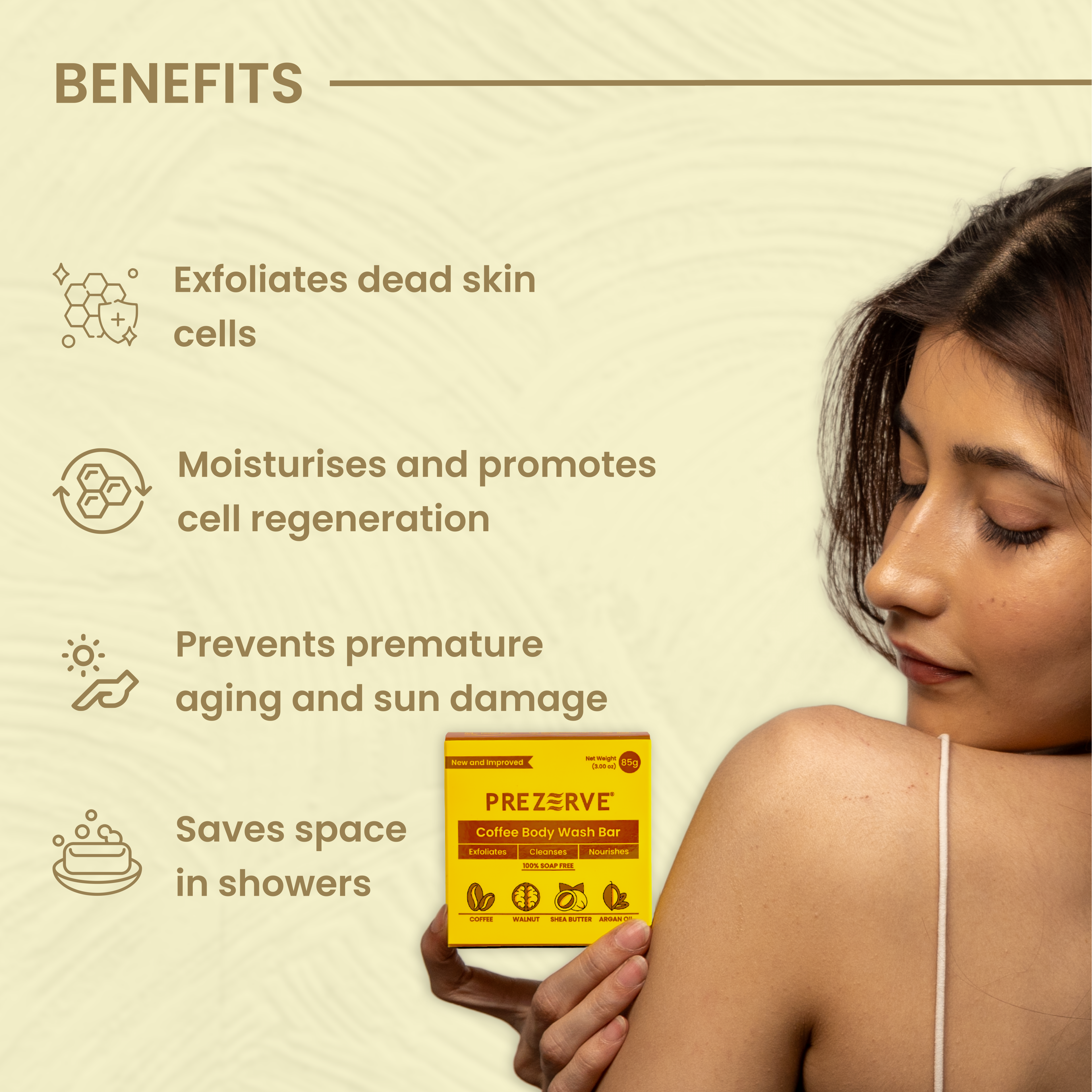 Prezerve Hydrating Face Wash & Coffee Body Wash Combo Pack -Toxin Free