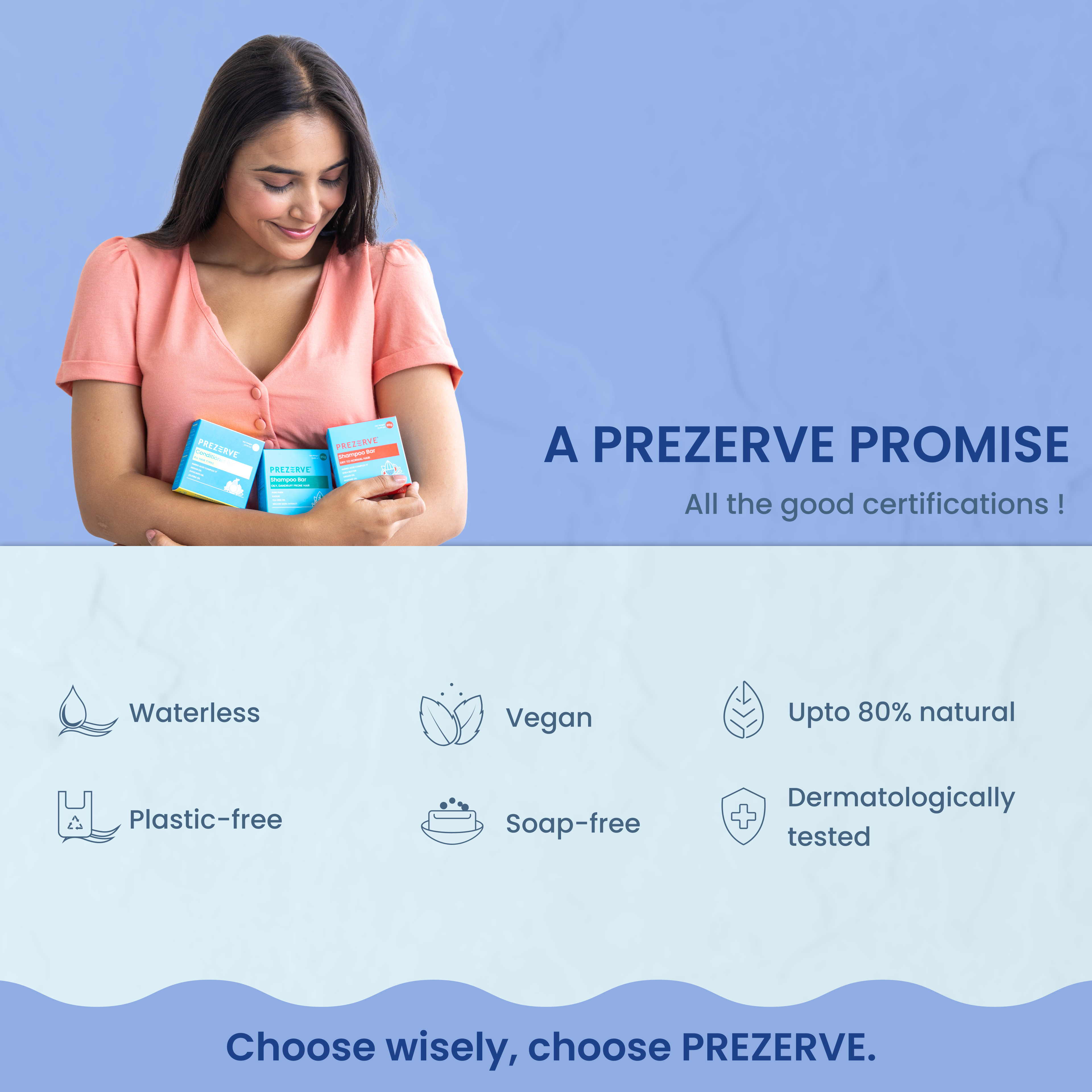 Prezerve Bestseller Gift Set with Shampoo, Conditioner and Bamboo Dish