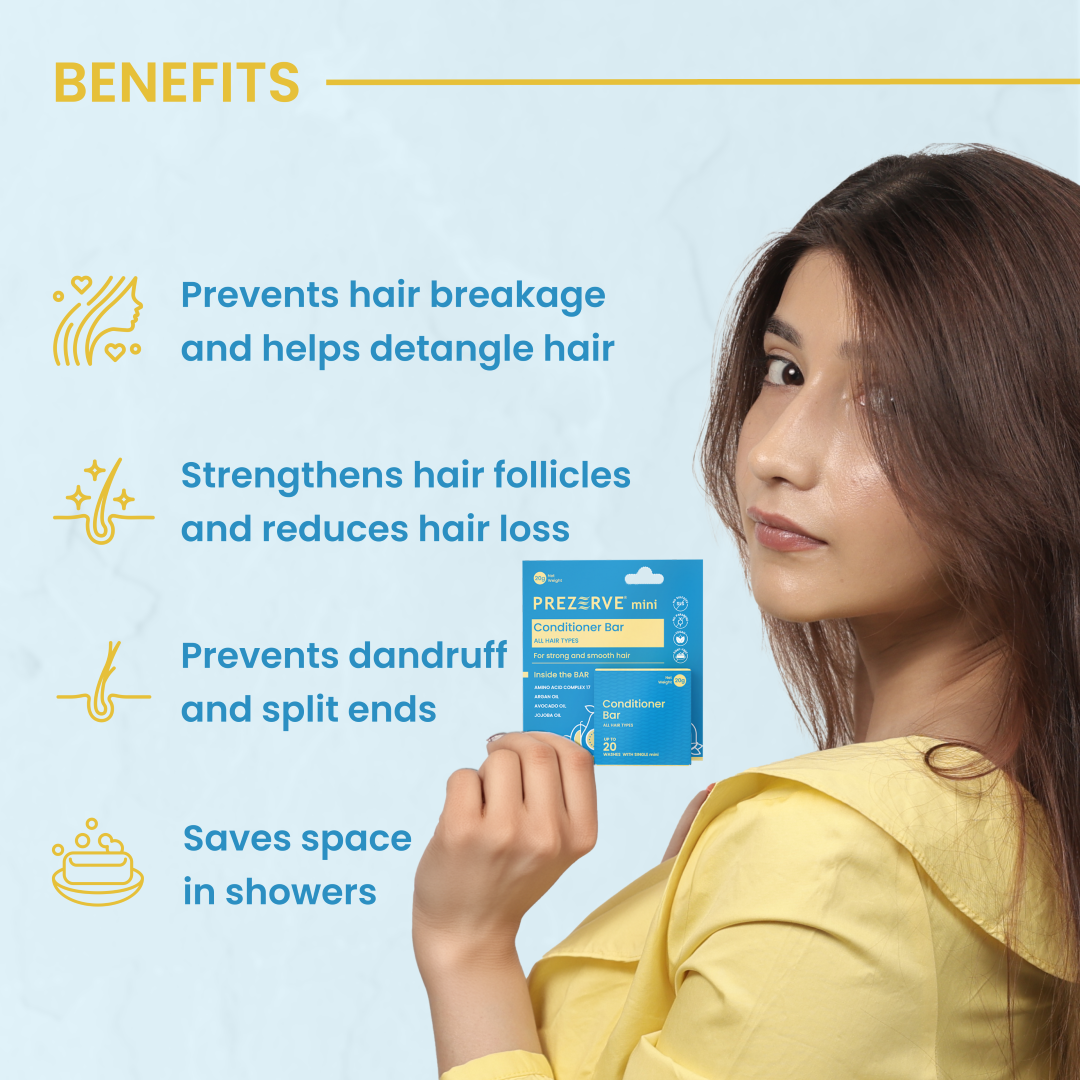 Prezerve Mini Hydration Combo- Shampoo & Conditioner Bars for Dry Hair