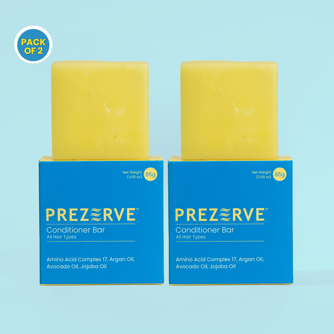 Prezerve Combo Pack: Set of 2 Solid Conditioner Bars for Healthy Hair (All Hair Types)