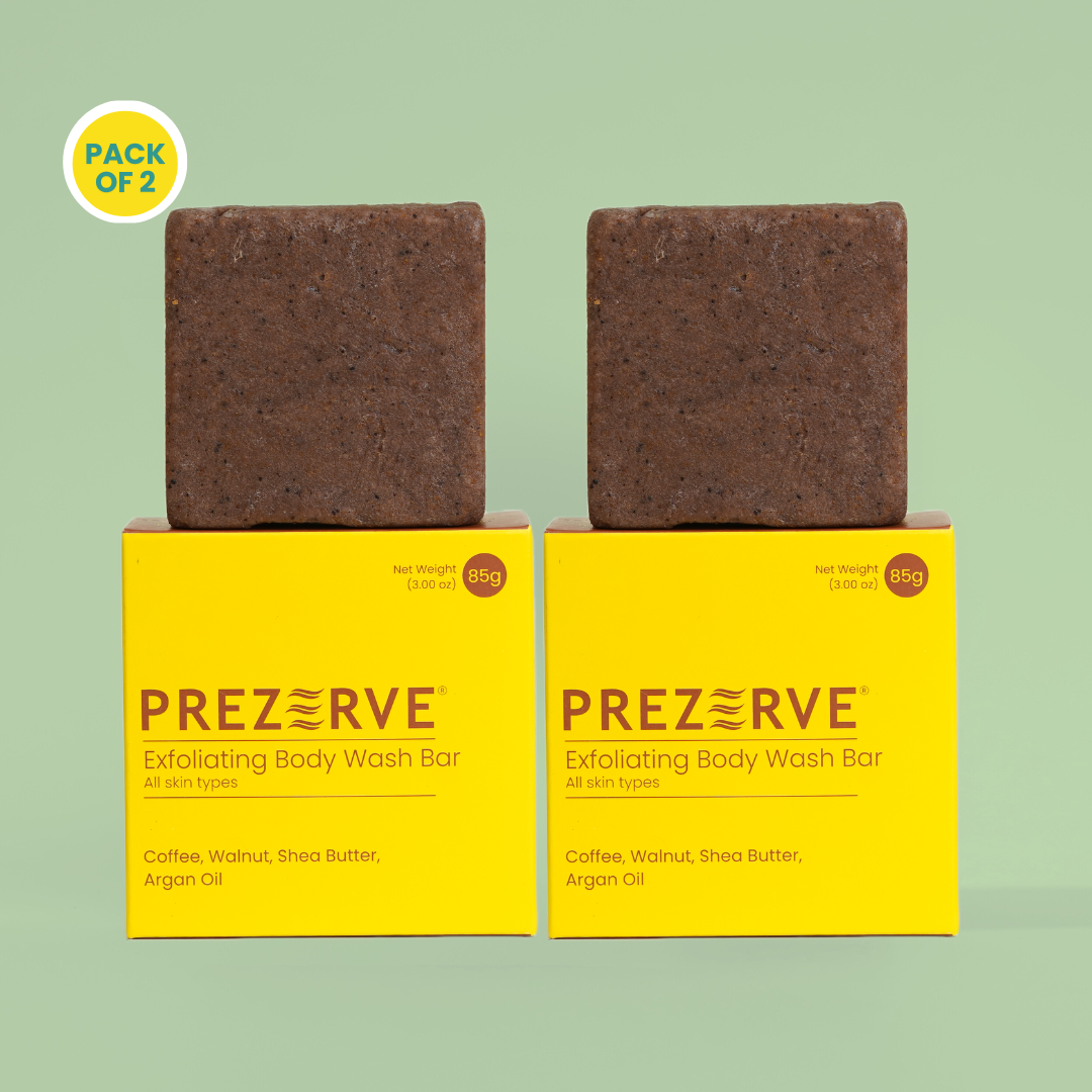 Prezerve Combo Pack: Exfoliating Body Wash Bars for All Skin Types (Set of 2)