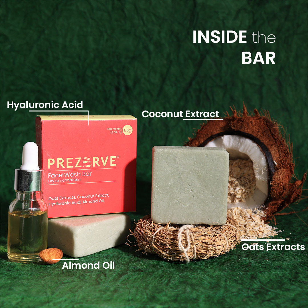 Prezerve Hydrating Face Wash Bar for Dry to Normal Skin
