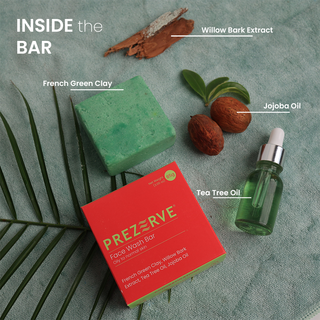 Prezerve Combo Pack: Purifying Face Wash Bars for Oily to Normal Skin (Set of 2)