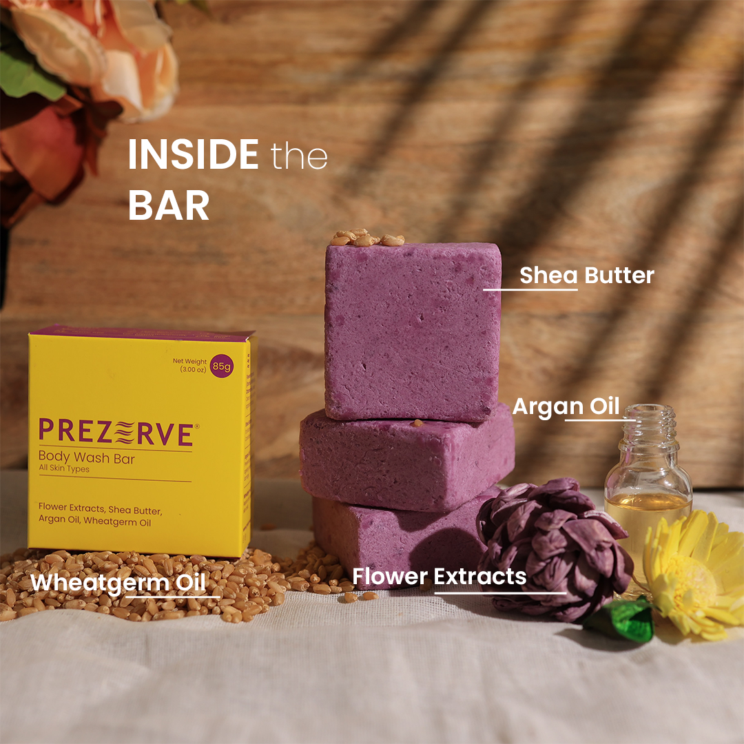 Prezerve Combo Pack: Body Wash Bars with Flower Extracts for All Skin Types (Set of 2)
