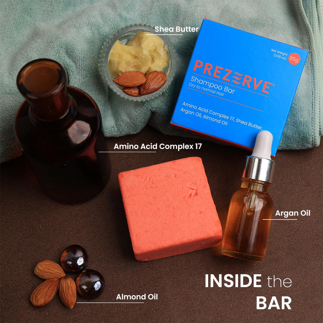 Prezerve Combo Pack: Nourishing Shampoo Bars for Dry to Normal Hair (Set of 2)