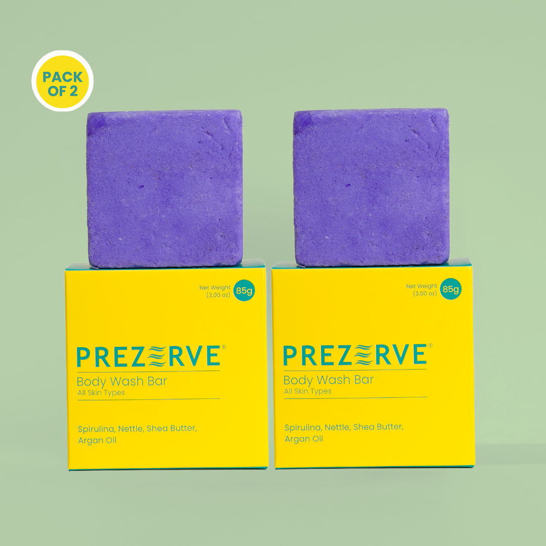 Prezerve Combo Pack: Body Wash Bar with Plant Extracts for All Skin Types (Set of 2)