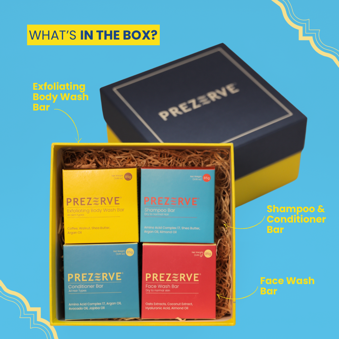 Prezerve 4-Product Gift Set - Natural Care for Skin and Hair