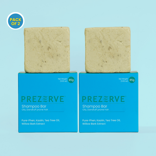 Prezerve Combo Pack: Clarifying Shampoo Bars for Oily, Dandruff-Prone Hair (Set of 2)
