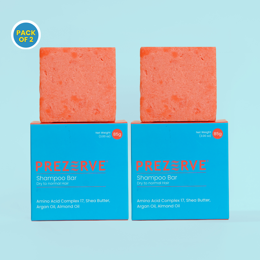 Prezerve Combo Pack: Nourishing Shampoo Bars for Dry to Normal Hair (Set of 2)