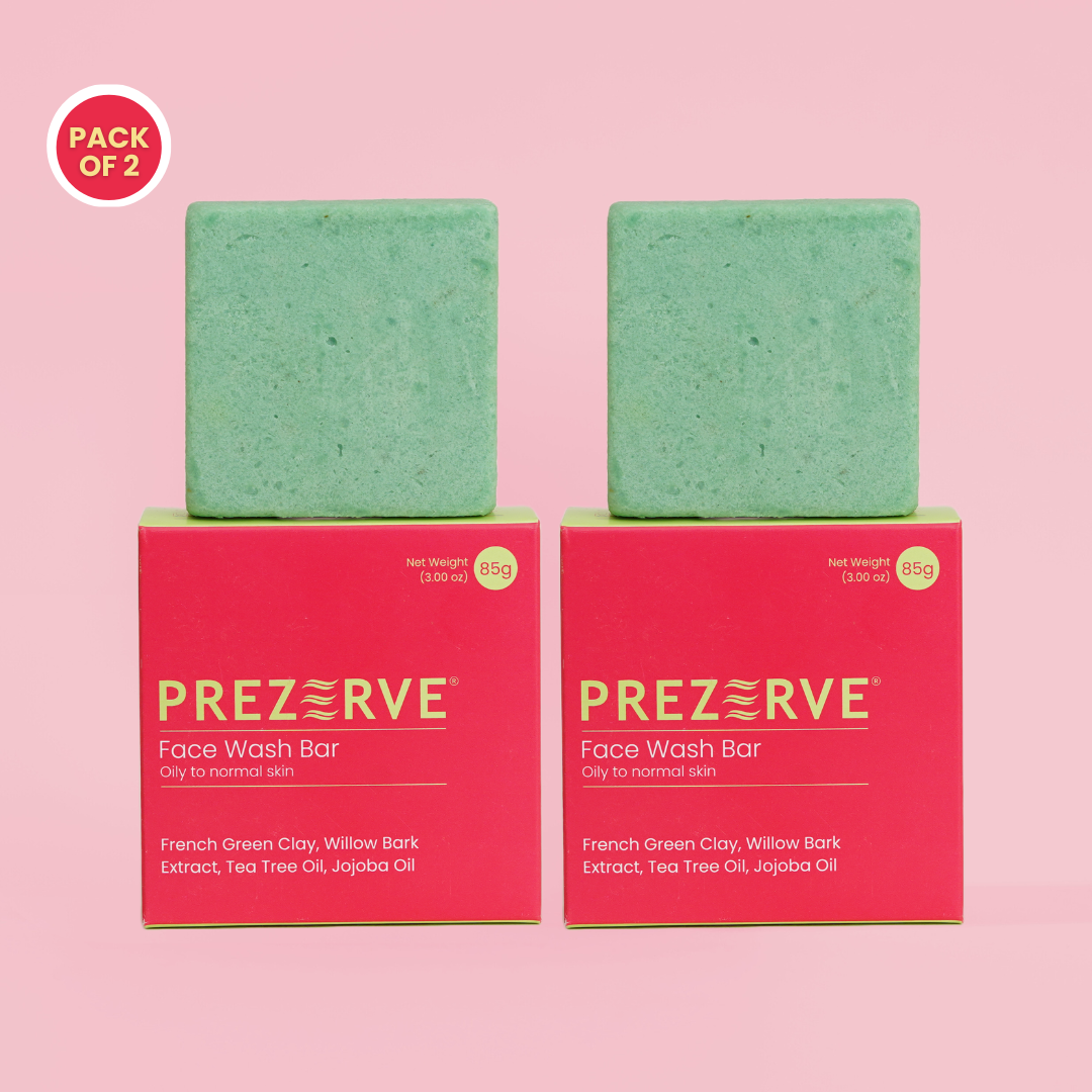 Prezerve Combo Pack: Purifying Face Wash Bars for Oily to Normal Skin (Set of 2)